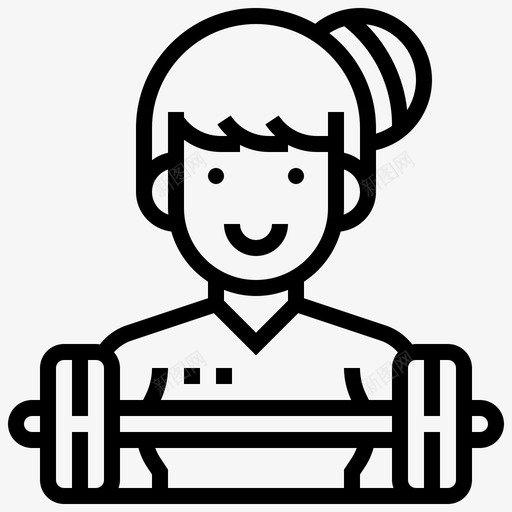 举重头像女运动员图标svg_新图网 https://ixintu.com 举重 头像 女运动员 运动化身2线