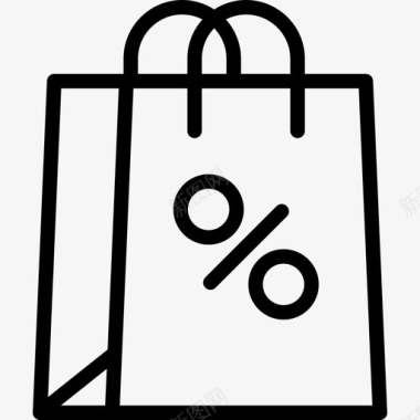 购物袋商业元素2线性图标图标