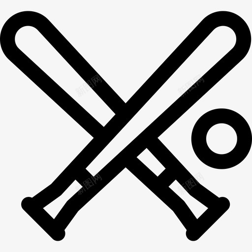 棒球娱乐设施直线型图标svg_新图网 https://ixintu.com 娱乐设施 棒球 直线型