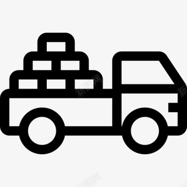 卡车建筑图标2轮廓图标
