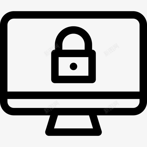 监视器计算机安全7线性图标svg_新图网 https://ixintu.com 监视器 线性 计算机安全7