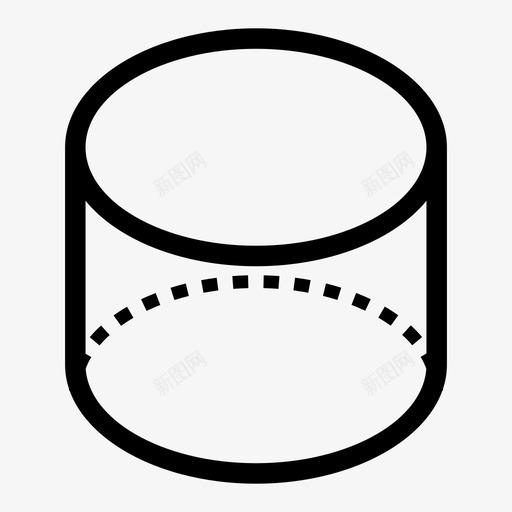 圆柱圆图形图标svg_新图网 https://ixintu.com 几何体 图形 圆 圆柱 管状体 轮廓