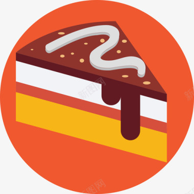 蛋糕片食品9扁平图标图标