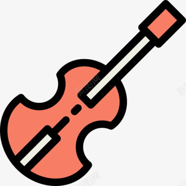 小提琴教育12线色图标图标