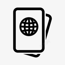 检查证件的列车员护照证件身份证图标高清图片