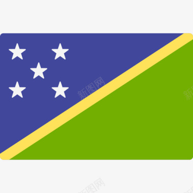 所罗门群岛国际旗帜长方形图标图标