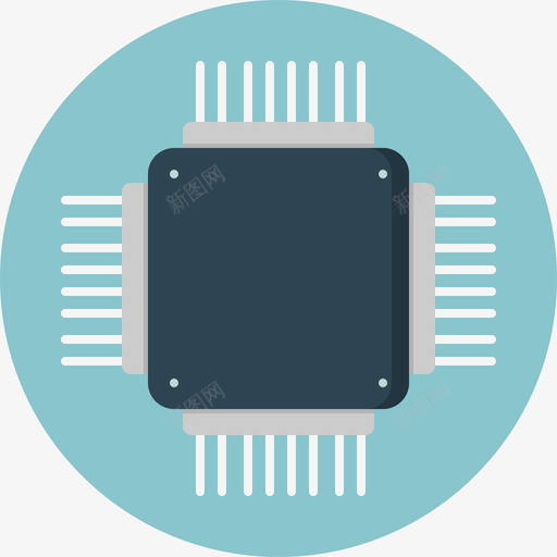 微芯片硬件2扁平图标svg_新图网 https://ixintu.com 微芯片 扁平 硬件2