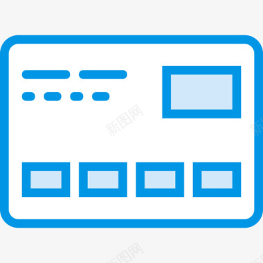 信用卡商务和营销蓝色图标图标