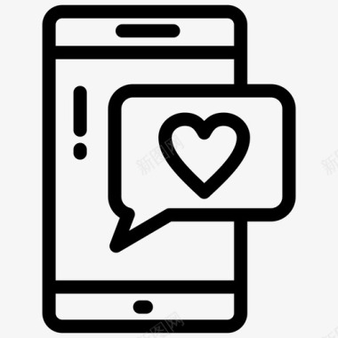 智能手机爱聊短信情人节图标图标
