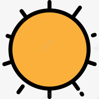 太阳墨西哥元素6线性颜色图标图标