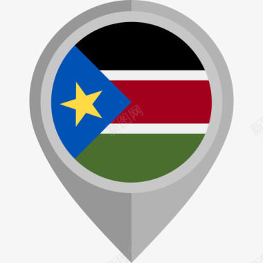 南苏丹国旗圆形图标图标