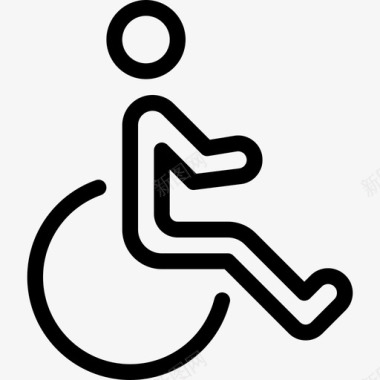 轮椅象形图3线形图标图标