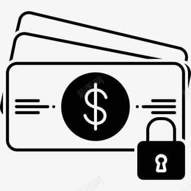 支付保护卡挂锁图标图标