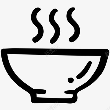热汤碗食物图标图标
