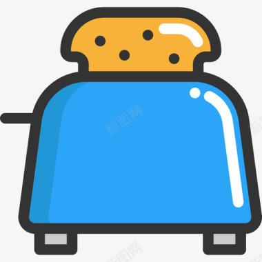 烤面包机食物线颜色线颜色图标图标
