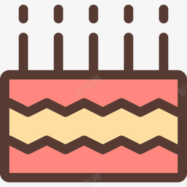 生日蛋糕节日图标颜色图标