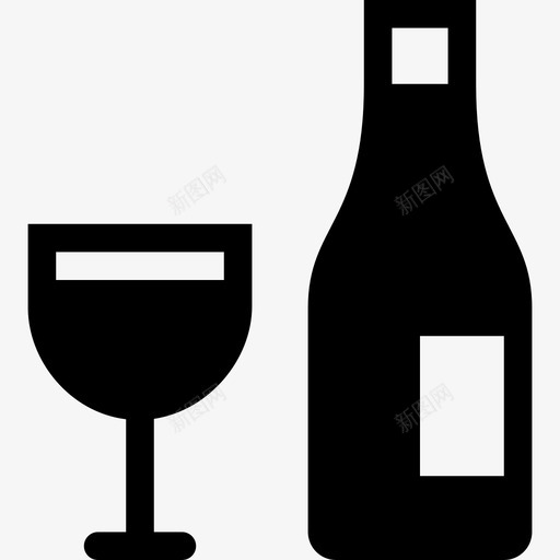 酒和杯子酒瓶子图标svg_新图网 https://ixintu.com 小黑 瓶子 酒 酒和杯子 饮料
