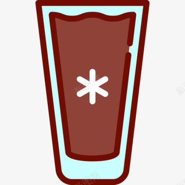 冰咖啡咖啡店3线性颜色图标图标