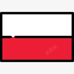 波兰共和国波兰共和国国旗收藏长方形图标高清图片
