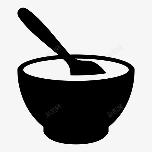碗食物饭菜图标svg_新图网 https://ixintu.com 勺子 汤 碗 食物 食物和饮料 餐厅 饭菜