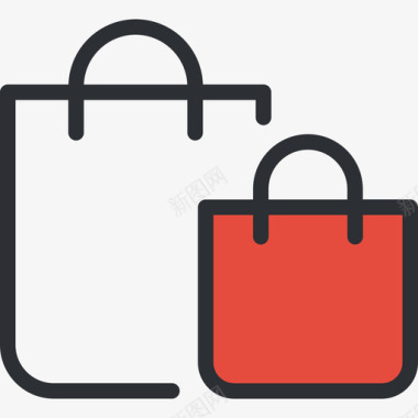 购物袋商务系列6红色图标图标