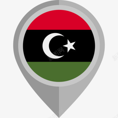 利比亚国旗圆形图标图标