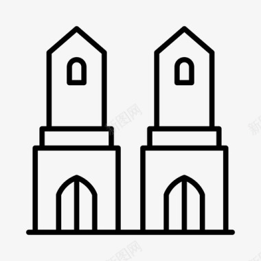 教堂建筑城市图标图标