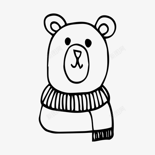 泰迪熊圣诞节围巾图标svg_新图网 https://ixintu.com 围巾 圣诞节 手绘圣诞系列 泰迪熊