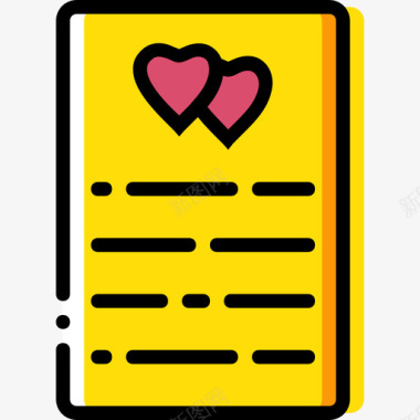 情书浪漫生活方式3黄色图标图标
