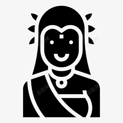 女神印度教印度图标svg_新图网 https://ixintu.com 印度 印度教 印度教神雕文 女神