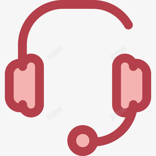 耳机用户界面9红色图标svg_新图网 https://ixintu.com 用户界面9 红色 耳机