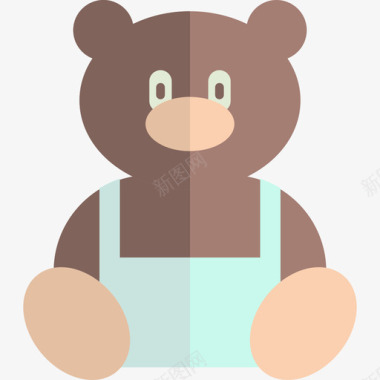 泰迪熊婴儿和玩具2扁平图标图标