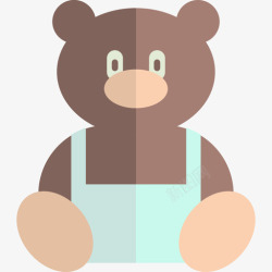 泰迪熊图标泰迪熊婴儿和玩具2扁平图标高清图片