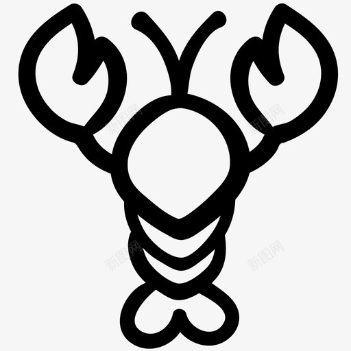 龙虾动物食物图标svg_新图网 https://ixintu.com 动物 海鲜 食物 食物轮廓涂鸦 餐厅 龙虾