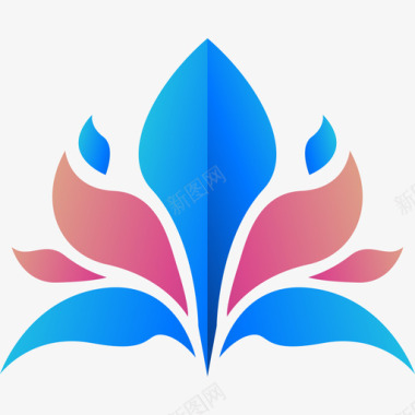 莲花logogram扁平图标图标