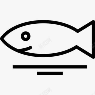 鱼食品饮料直链图标图标