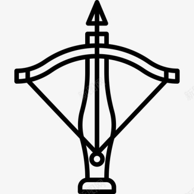 十字弓中世纪图标收藏直线型图标