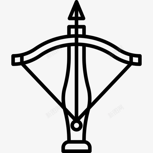 十字弓中世纪图标收藏直线型svg_新图网 https://ixintu.com 中世纪图标收藏 十字弓 直线型