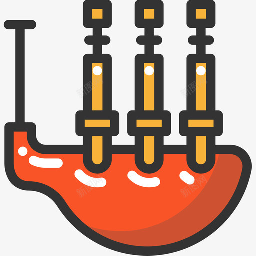 风笛乐器3线颜色图标svg_新图网 https://ixintu.com 乐器3 线颜色 苏格兰风笛 风笛