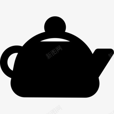 茶壶固体食物装满图标图标