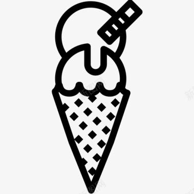 冰淇淋美食系列2线性图标图标