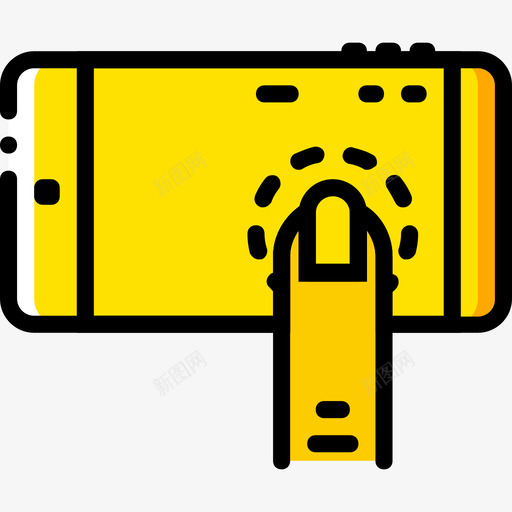 智能手机手势7黄色图标svg_新图网 https://ixintu.com 手势7 智能手机 黄色