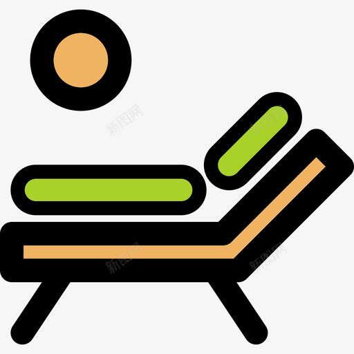 折叠椅夏季元素2线性颜色图标svg_新图网 https://ixintu.com 夏季元素2 折叠椅 线性颜色