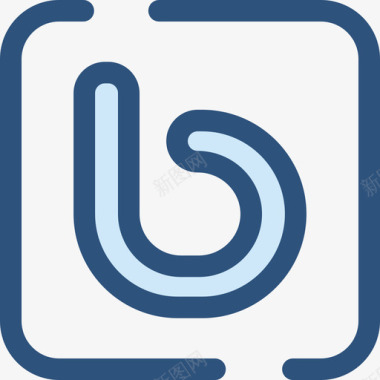 Bebo社交网络2蓝色图标图标