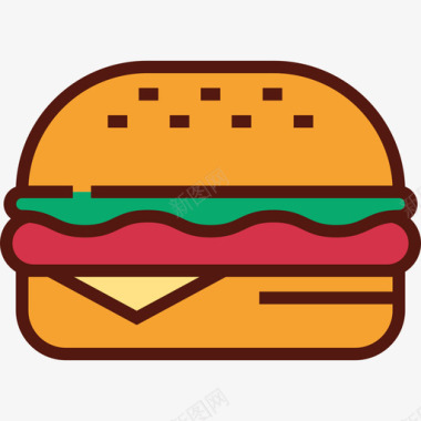 汉堡食物6原色图标图标
