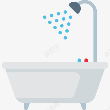 浴室家居元素平板图标图标