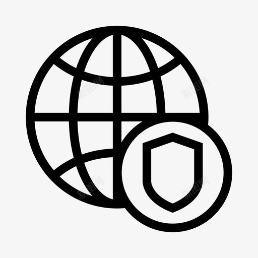 全球保护安全盾图标svg_新图网 https://ixintu.com 世界 全球保护 安全 盾 网络共享线