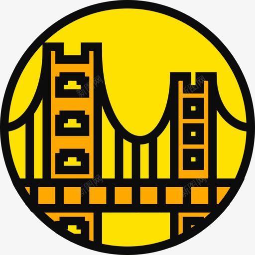 金门大桥纪念碑7号黄色图标svg_新图网 https://ixintu.com 纪念碑7号 金门大桥 黄色