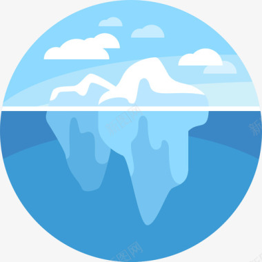 冰山景观收藏平面图标图标