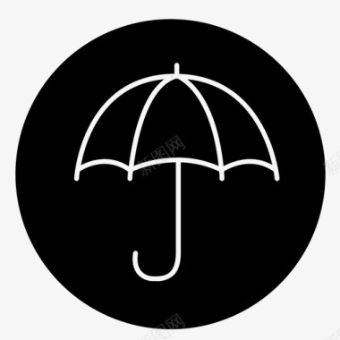 伞城市雨图标图标